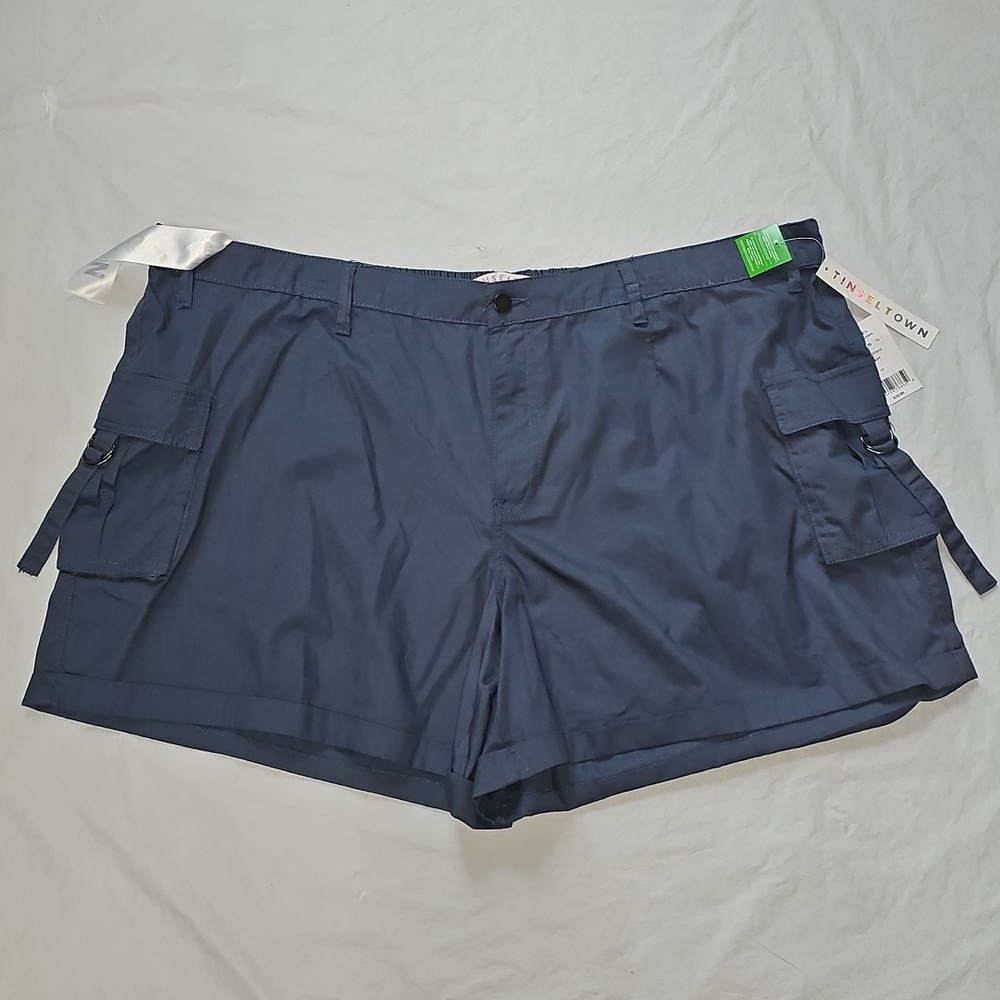 Tinseltown Juniors' Size 17 Poplin Cargo Shorts Navy New